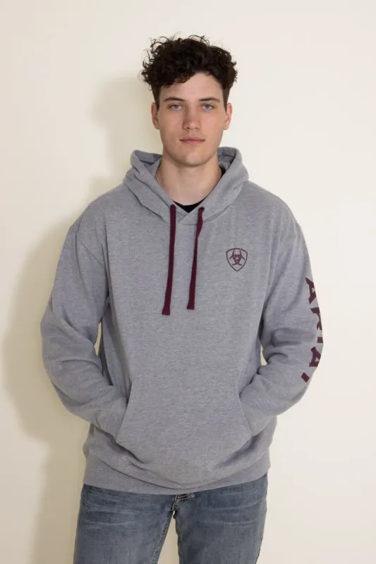 Ariat Logo Hoodie for Men in Light Grey | 10040817-GREY sold by Glik’s