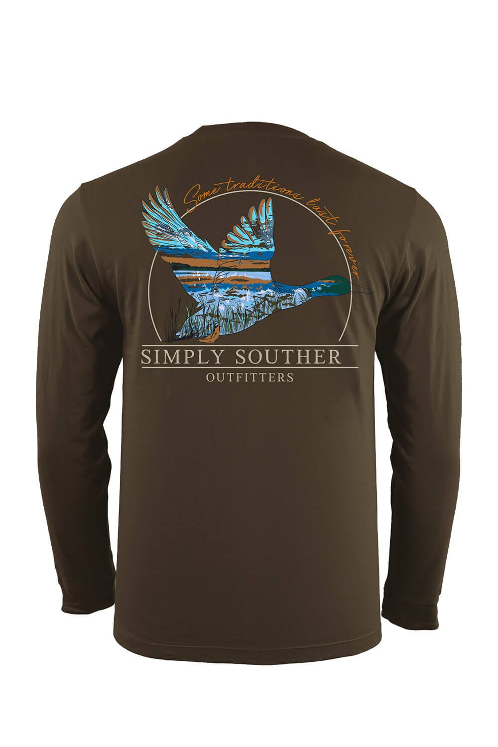 Simply Southern XXL Long Sleeve Duck T-Shirt for Men in Green | ULS-DUCK-UMBER-XXL sold by Glik’s
