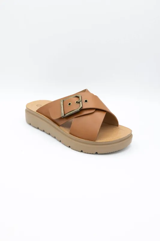 Soda Milli Buckle Sandals for Women in Light Tan | MILLI-S LT TAN made by Glik’s