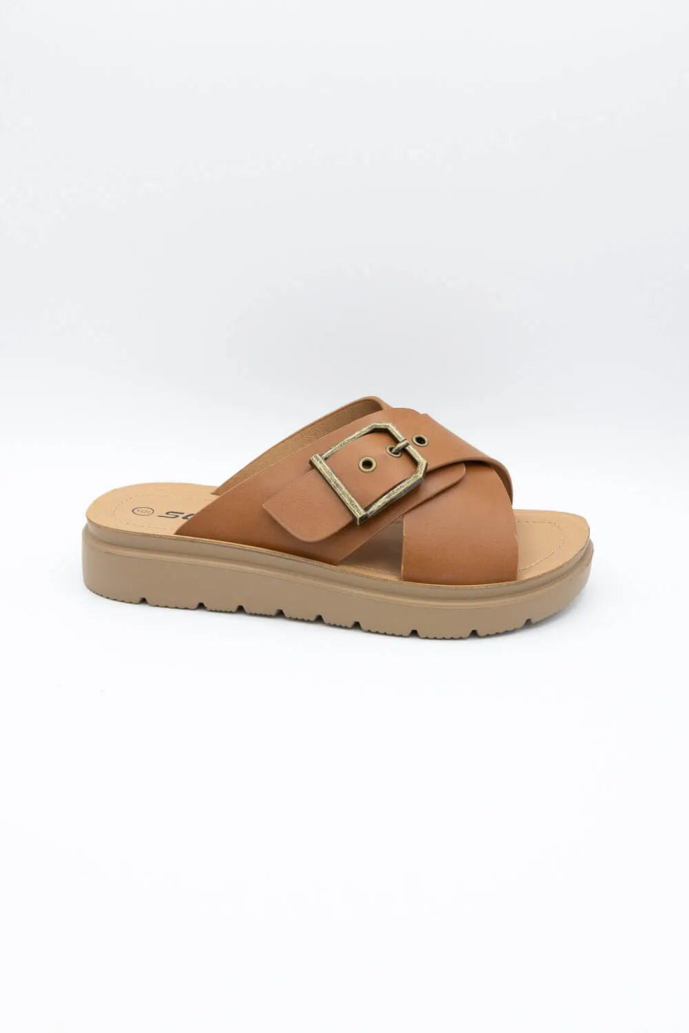 Soda Milli Buckle Sandals for Women in Light Tan | MILLI-S LT TAN sold by Glik’s product image thumbnail 2