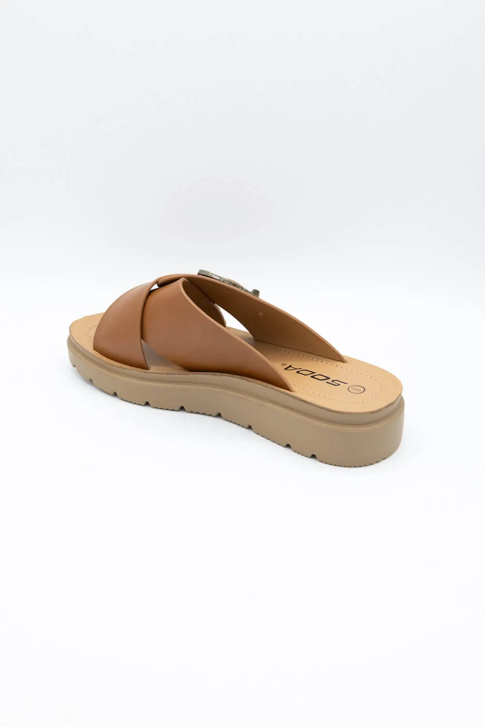 Soda Milli Buckle Sandals for Women in Light Tan | MILLI-S LT TAN sold by Glik’s product image thumbnail 3