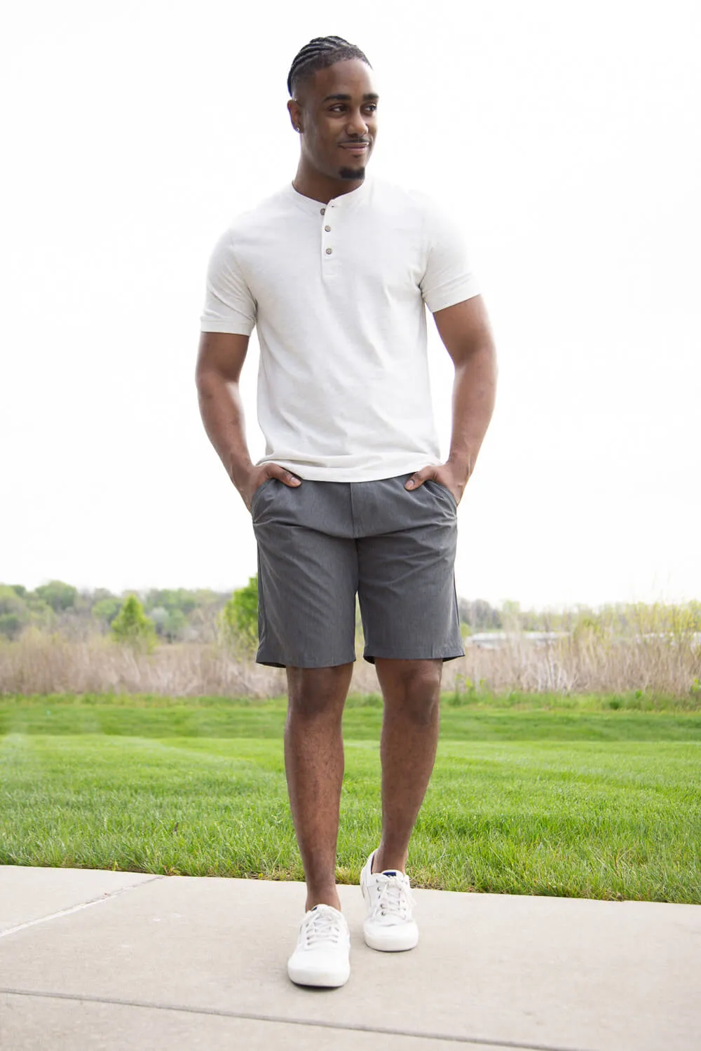 1897 Original Horizon Hybrid Shorts for Men in Grey | XM9821-GL-HCHAR sold by Glik’s product image thumbnail 2
