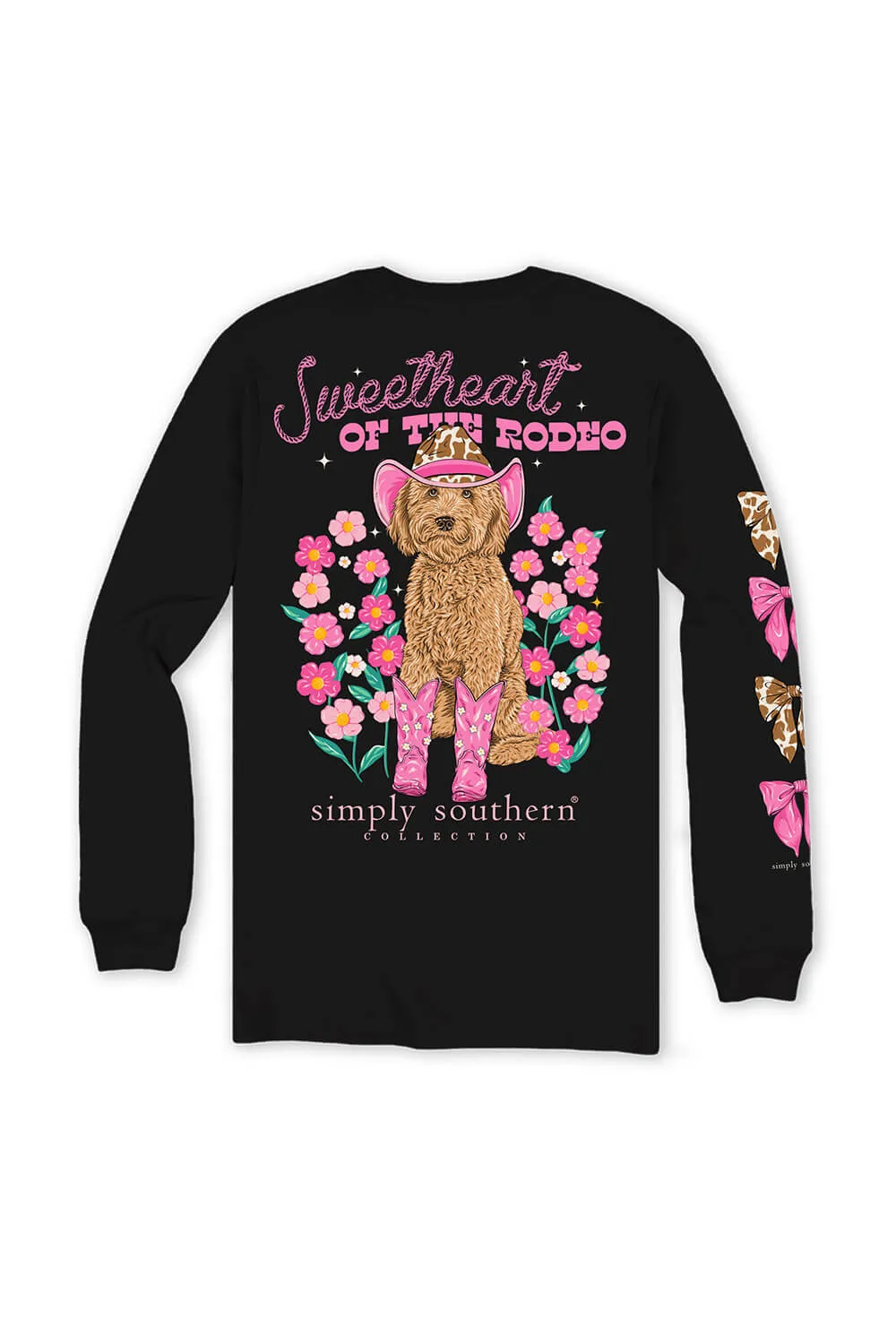 Simply Southern Youth Long Sleeve Sweetheart of the Rodeo for Girls in Black | YTH-LS-SWEETHRT sold by Glik’s product image thumbnail 3