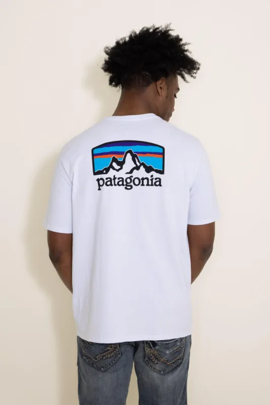 Patagonia Men’s Fitz Roy Horizons Responsibili-Tee T-Shirt in White | 38501-WHI sold by Glik’s