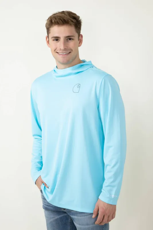 Carhartt Force Sun Defender Lightweight Hooded T-Shirt for Men in Blue | 106165-HE8-GULFBLUE sold by Glik’s