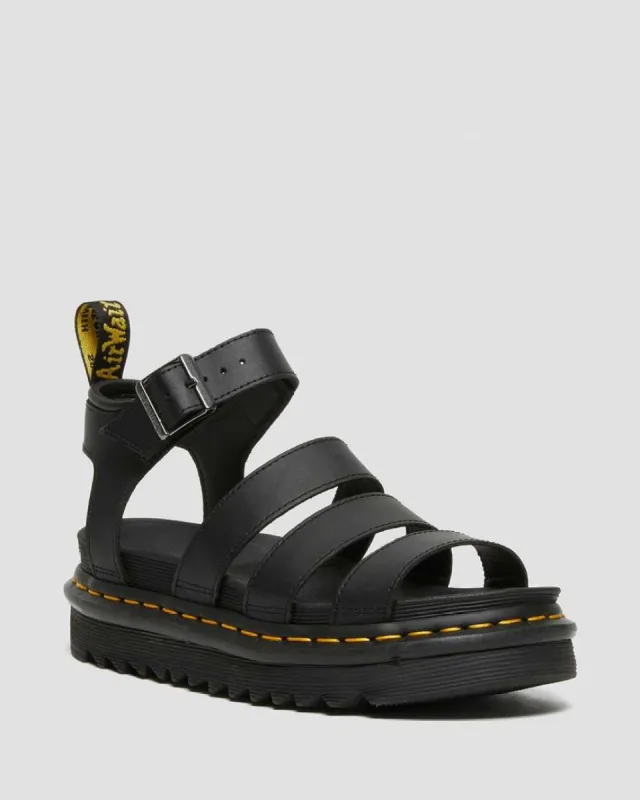 Dr. Martens Blaire Hydro Leather Gladiator Sandals for Women in Black | 24235001 sold by Glik’s