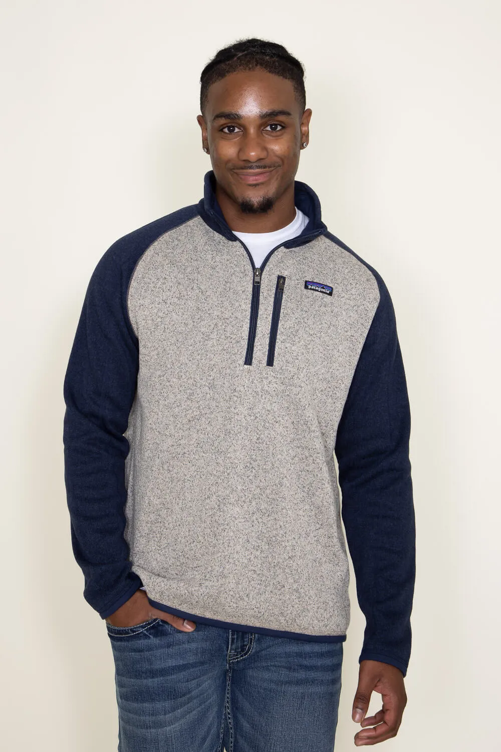 Patagonia Men’s Better Sweater Quarter Zip in Blue/Tan | 25523-ORTN sold by Glik’s product image thumbnail 2