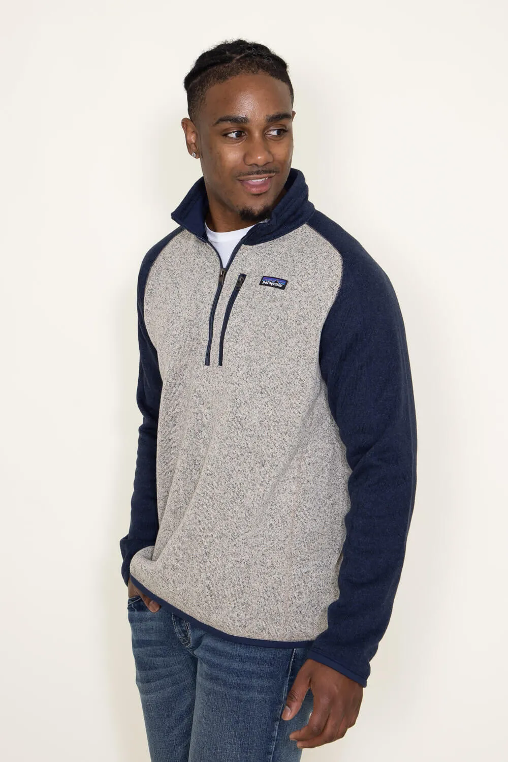 Patagonia Men’s Better Sweater Quarter Zip in Blue/Tan | 25523-ORTN sold by Glik’s product image thumbnail 4