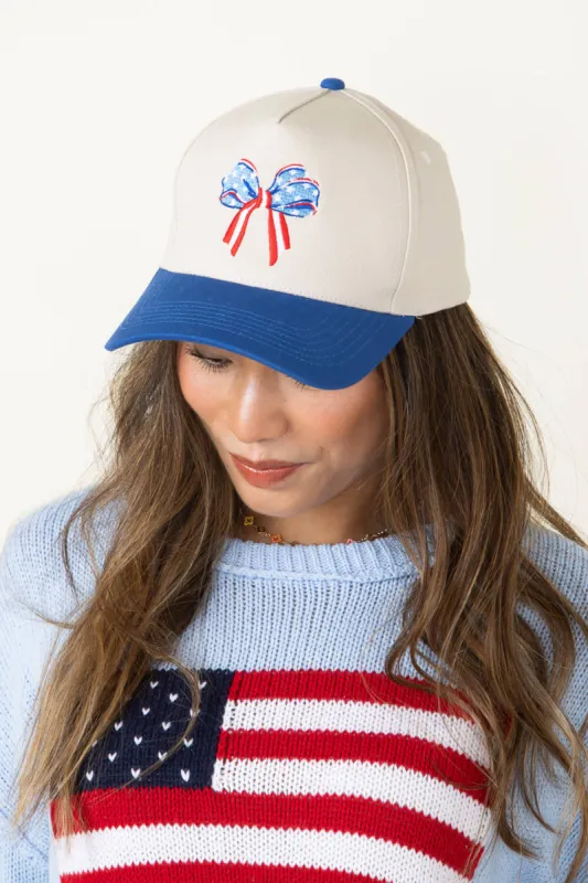 American Bow Cap in Blue | 12034 sold by Glik’s