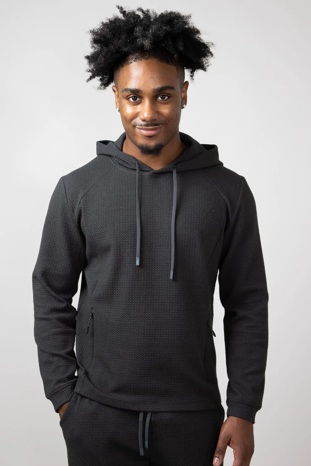 1897 Active Diamond Weave Hoodie for Men in Charcoal | MJ895-CHARCOAL sold by Glik’s