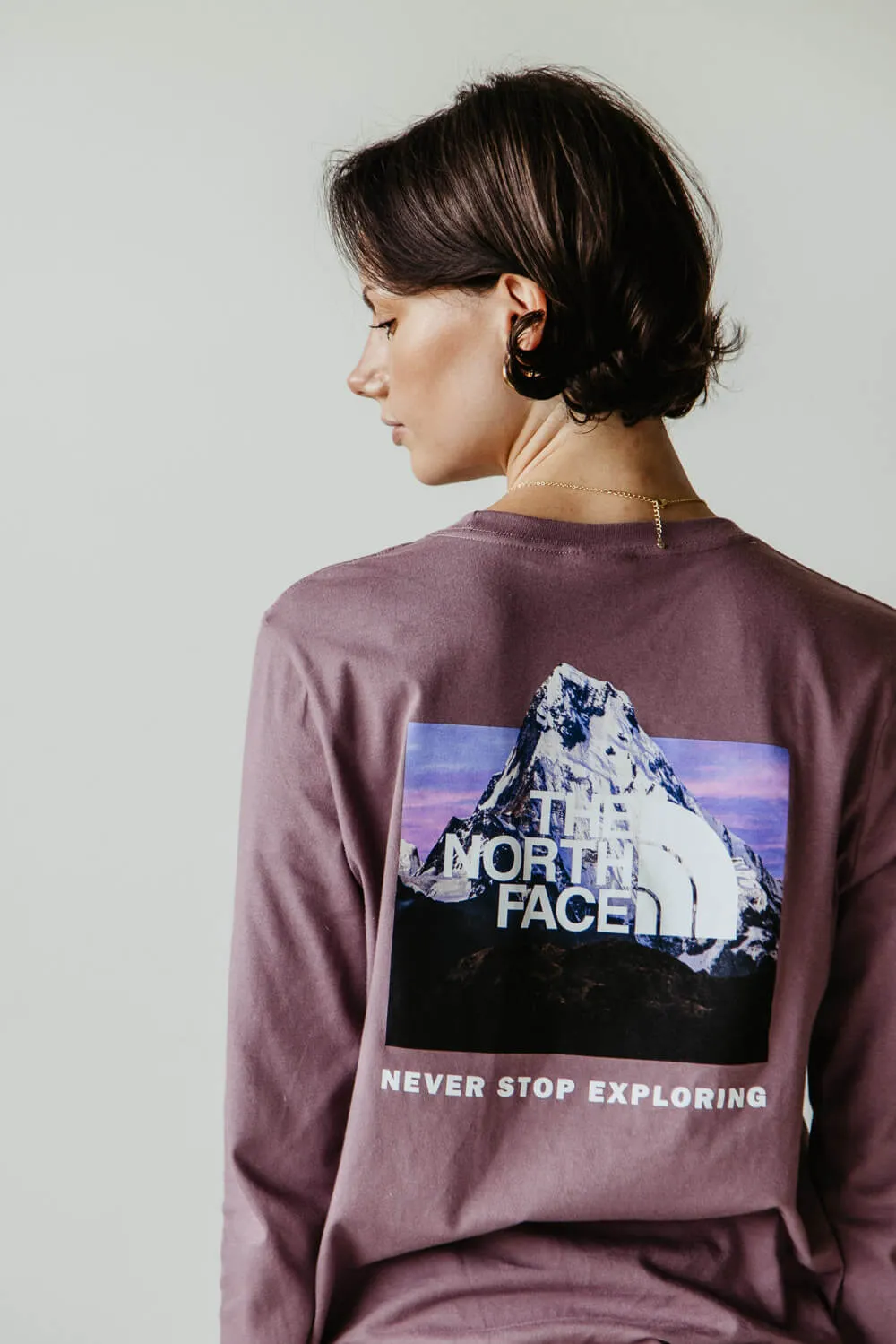 The North Face Box NSE Long Sleeve T-Shirt for Women in Purple | NF0A84GI-I0V sold by Glik’s