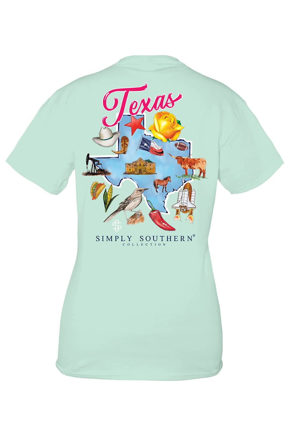 Simply Southern Plus Size Texas T-Shirt for Women in Breeze Blue | EXT-SS-STATES-TX-BREEZE sold by Glik’s