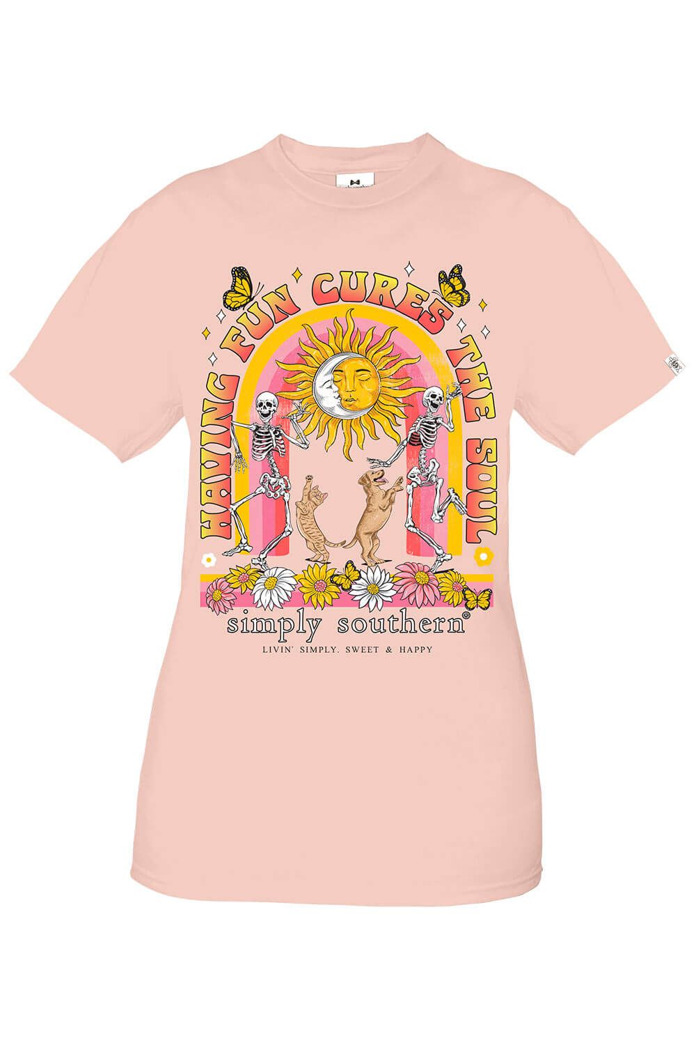 Simply Southern Youth Having Fun T-Shirt for Girls in Pink | YTH-SS-FUN-LOTUS sold by Glik’s product image thumbnail 2