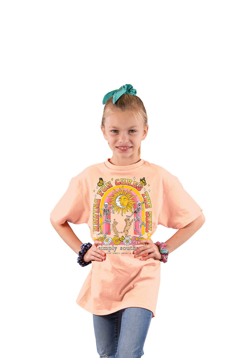 Simply Southern Youth Having Fun T-Shirt for Girls in Pink | YTH-SS-FUN-LOTUS sold by Glik’s