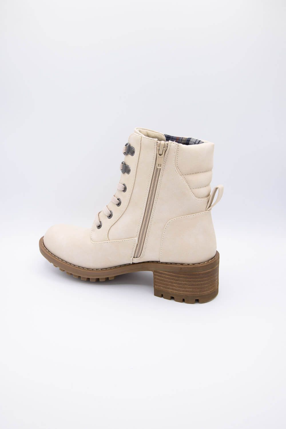 B52 by Bullboxer Lace Up Lug Booties for Women in Light Beige | 199501F6S-BEIGE sold by Glik’s product image thumbnail 4