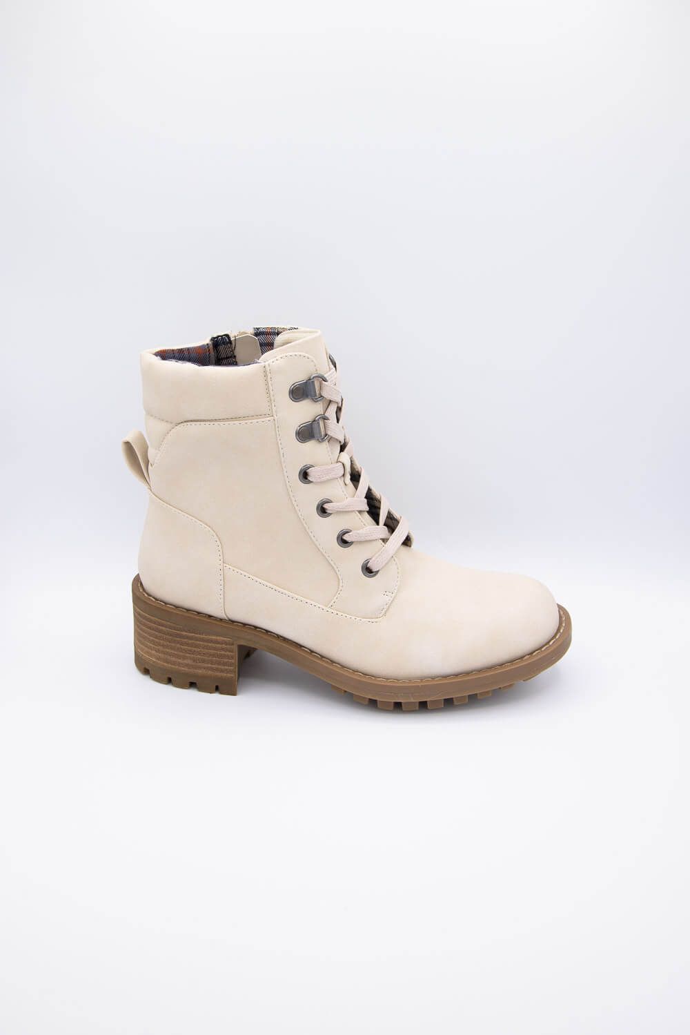 B52 by Bullboxer Lace Up Lug Booties for Women in Light Beige | 199501F6S-BEIGE sold by Glik’s product image thumbnail 2