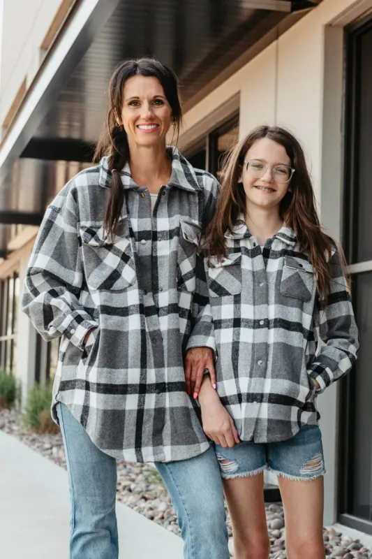 Plaid Shacket for Women in Grey | SHKTPLD-PLAIDGREY sold by Glik’s