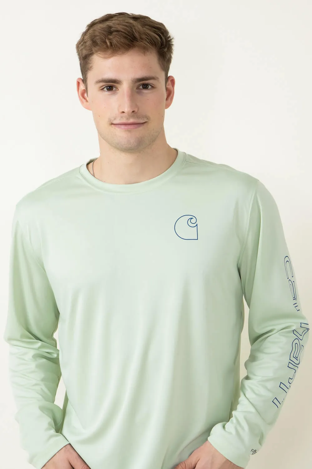 Carhartt Long Sleeve Force Sun Defender Graphic T-Shirt for Men in Green | 106164-GF3-TENDERGREENS sold by Glik’s product image thumbnail 4