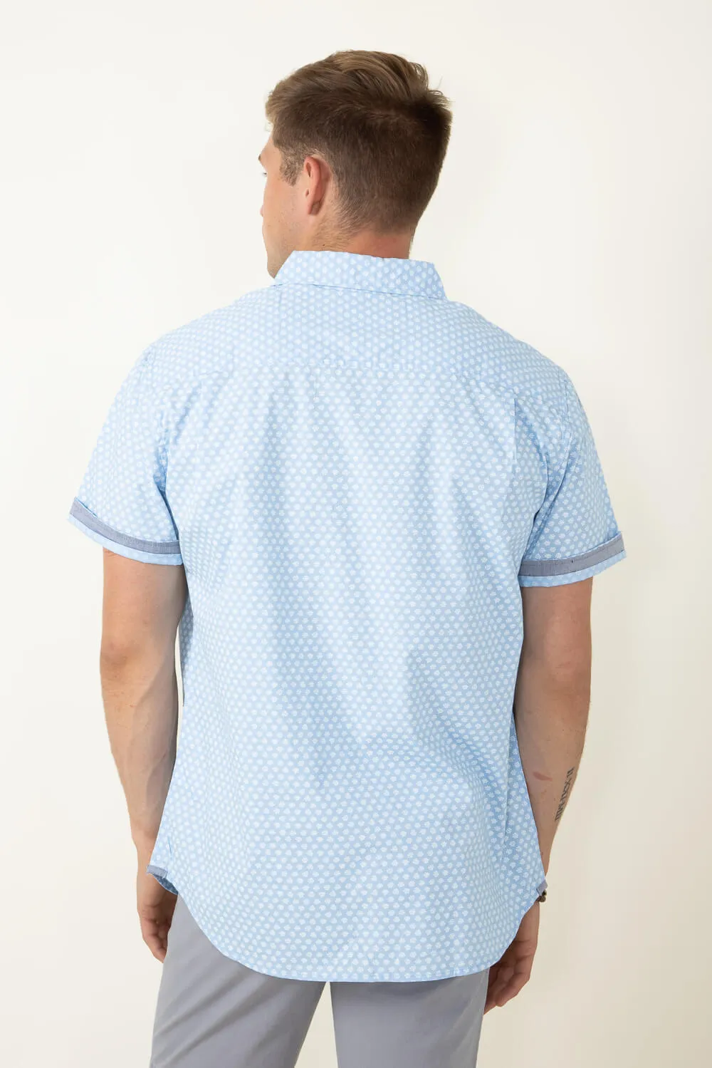 Weatherproof Vintage Woven Print Poplin Button Up Shirt for Men in Country Blue | S2484244GK-COUNTRY BLUE sold by Glik’s product image thumbnail 2