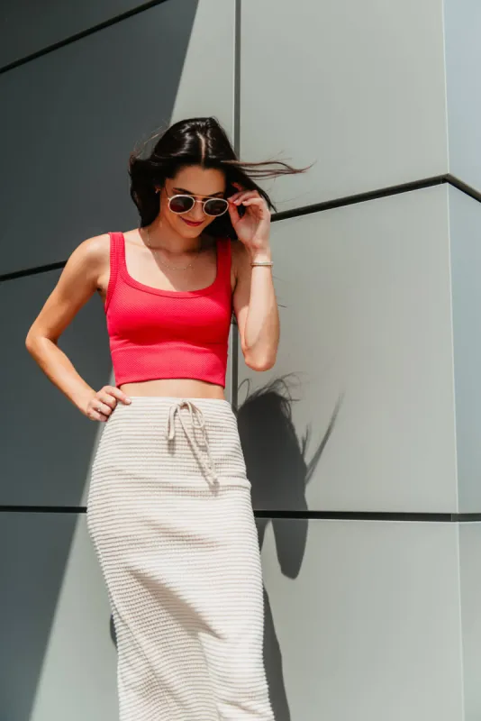 NikiBiki Chevron Ribbed Brami for Women in Red | NS7801-VIVAMAGENTA sold by Glik’s