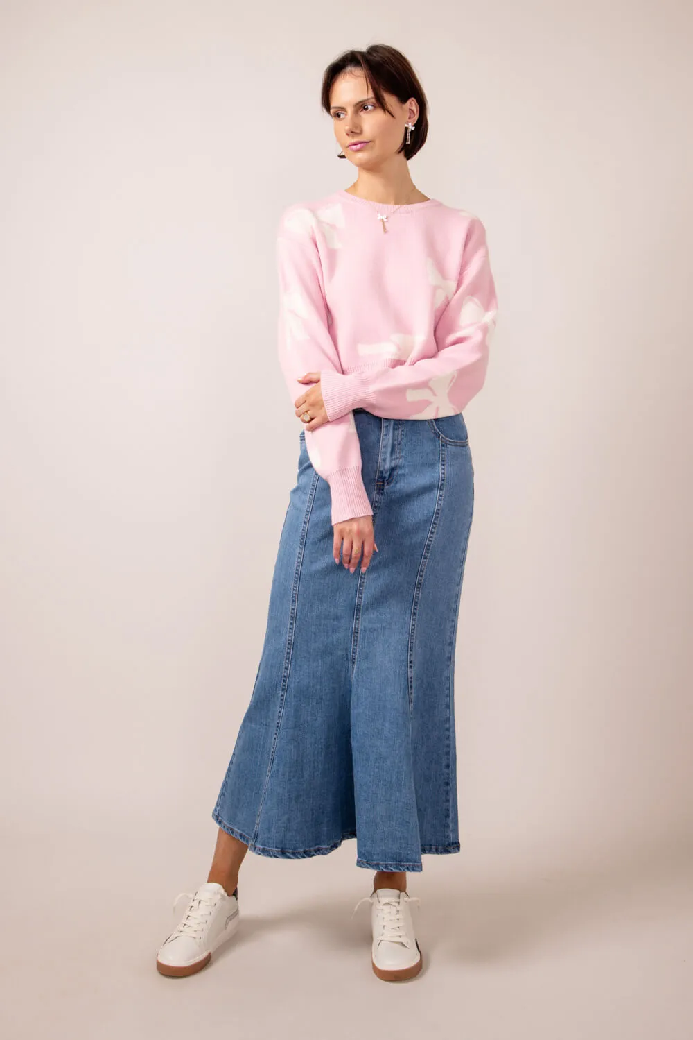 Denim Mermaid Maxi Skirt for Women | MAS2854-DENIM sold by Glik’s product image thumbnail 2