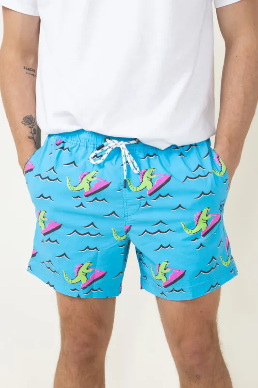 Party Pants Dino Ripper Shorts for Men in Neon Blue | P12311180-NEONBLUE sold by Glik’s