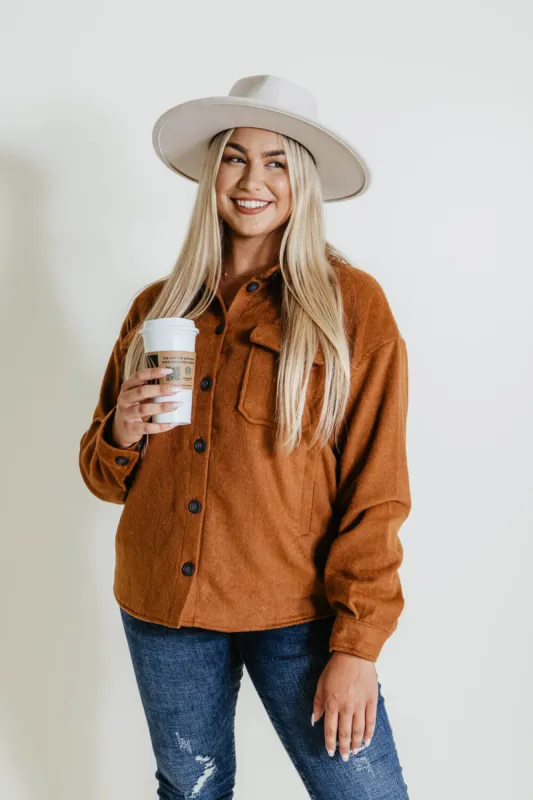 Thread & Supply Woven Shacket for Women in Brown | J1307PND-COPPER sold by Glik’s