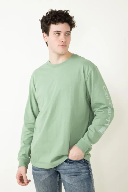 Carhartt Long Sleeve Logo T-Shirt for Men in Green | K231-GF6-LODENFROST/TENDERGREENS sold by Glik’s