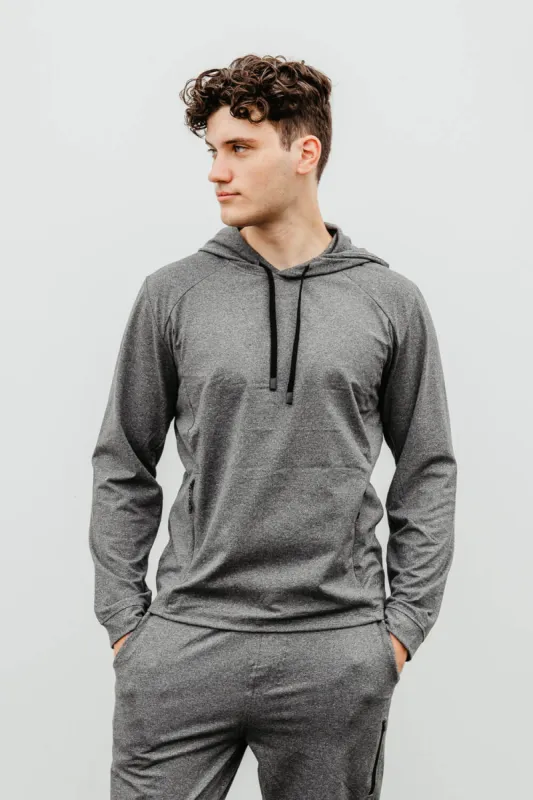 1897 Active Every Day Performance Hoodie for Men in Charcoal | MJ850-CHARCOALHEATHER sold by Glik’s