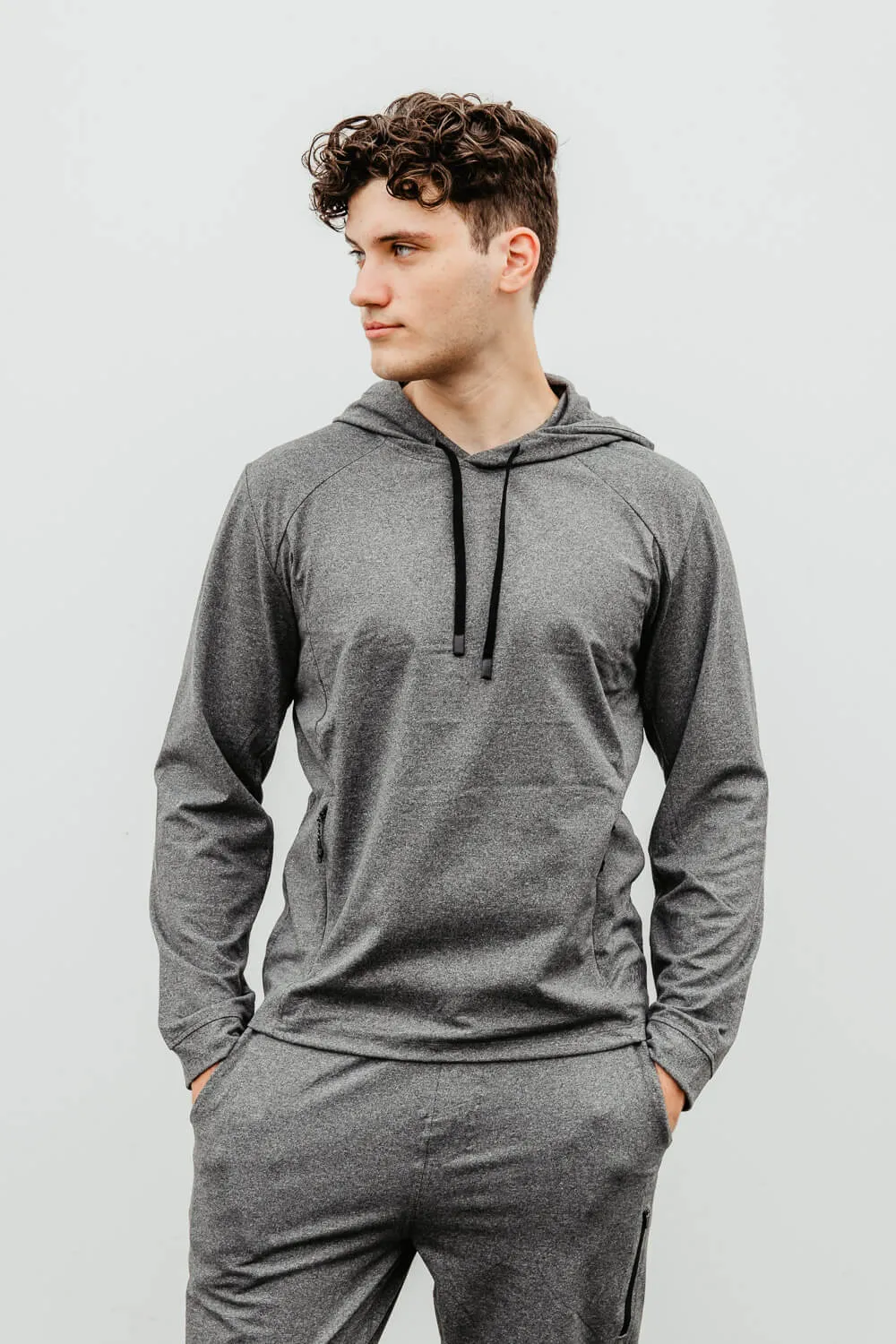 1897 Active Every Day Performance Hoodie for Men in Charcoal | MJ850-CHARCOALHEATHER sold by Glik’s