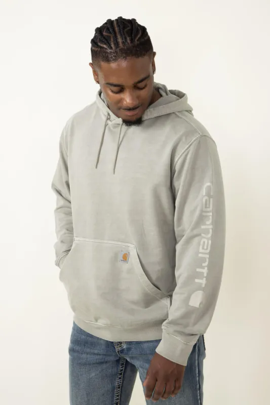Carhartt Midweight Garment Dyed French Terry Graphic Hoodie for Men in Greige | 106253-E00-GREIGE sold by Glik’s