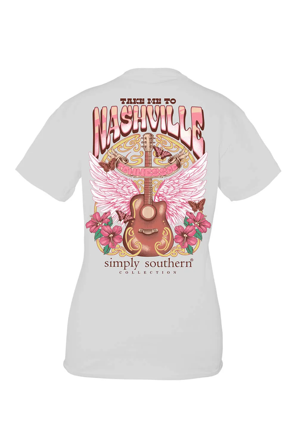 Simply Southern Youth Take Me To Nashville T-Shirt for Women in Grey | YTH-SS-NASH-WHITEWATER sold by Glik’s product image thumbnail 3