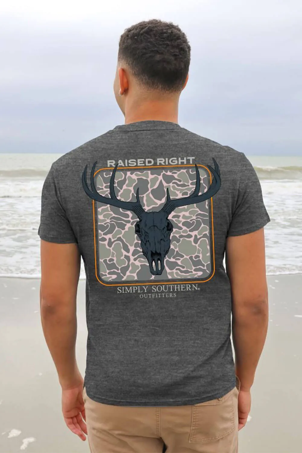 Simply Southern Antler T-Shirt for Men in Grey | MN-SS-DEER-GRAPHITEHTHR-S sold by Glik’s
