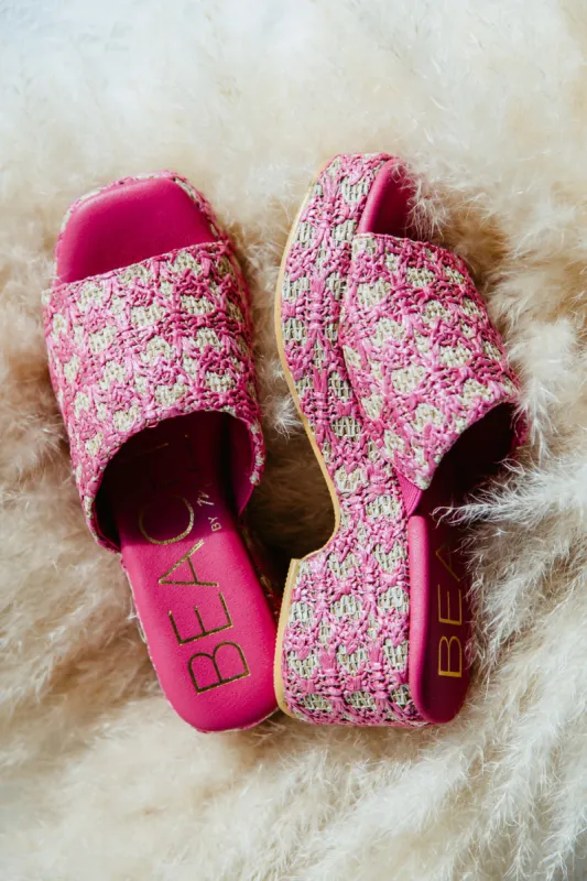 Beach by Matisse Cruz Jute Platform Heels for Women in Hot Pink | CRUZ-HOT PINK MULTI sold by Glik’s