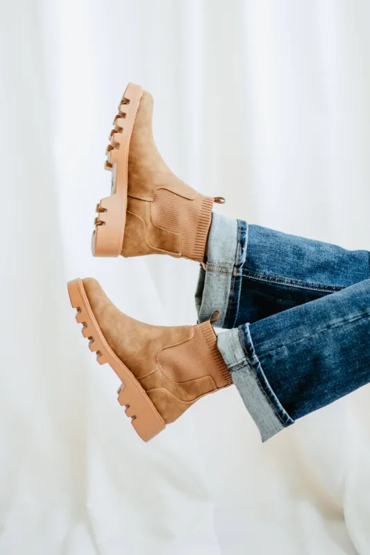 B52 by Bullboxer Lug Booties for Women in Off Brown | 290500F6S-OAK sold by Glik’s