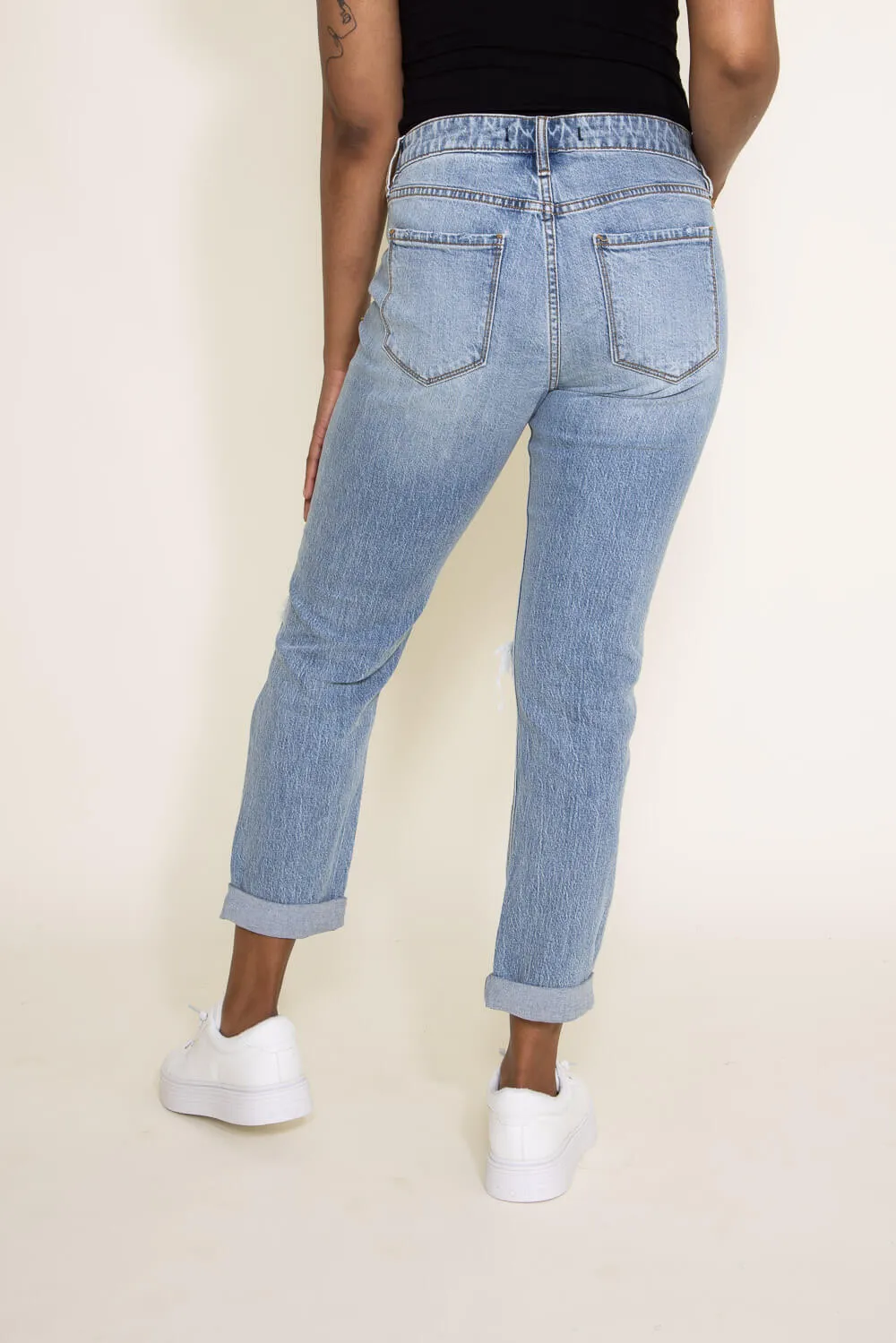 Eunina Frankie Mid Rise Destructed Jeans for Women | E87059WAS sold by Glik’s product image thumbnail 3