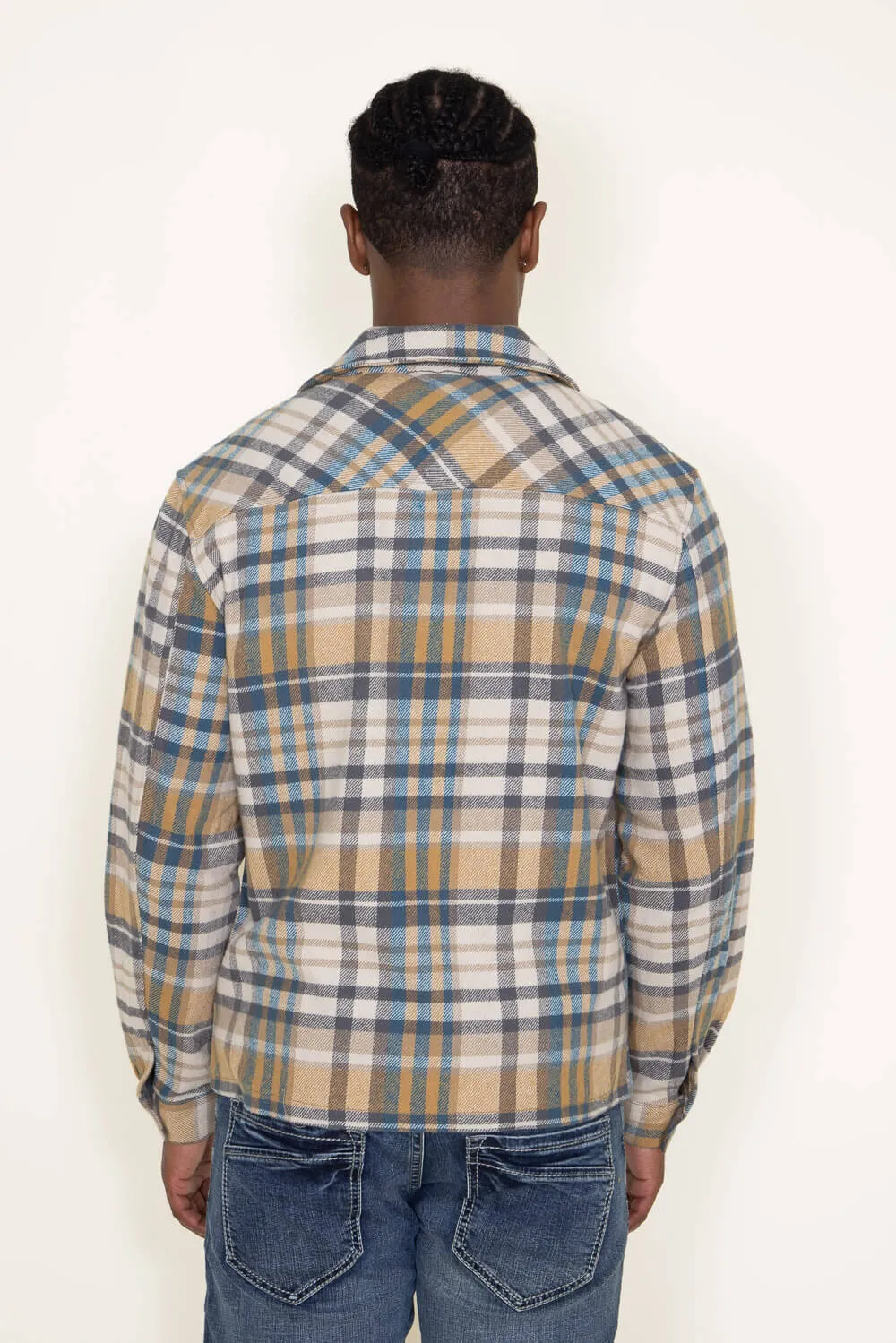 1897 Original Plaid Zipper Shacket for Men in Cream | 1PJ6101M-CREAM sold by Glik’s product image thumbnail 2