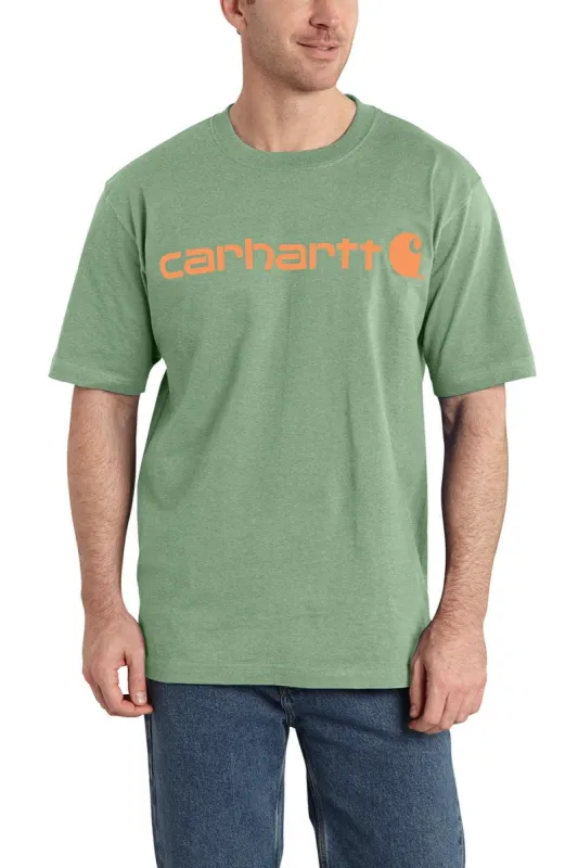 Carhartt Loose Fit Heavyweight Logo Graphic T-Shirt for Men in Green | K195-GF6-LODENFROST made by Glik’s