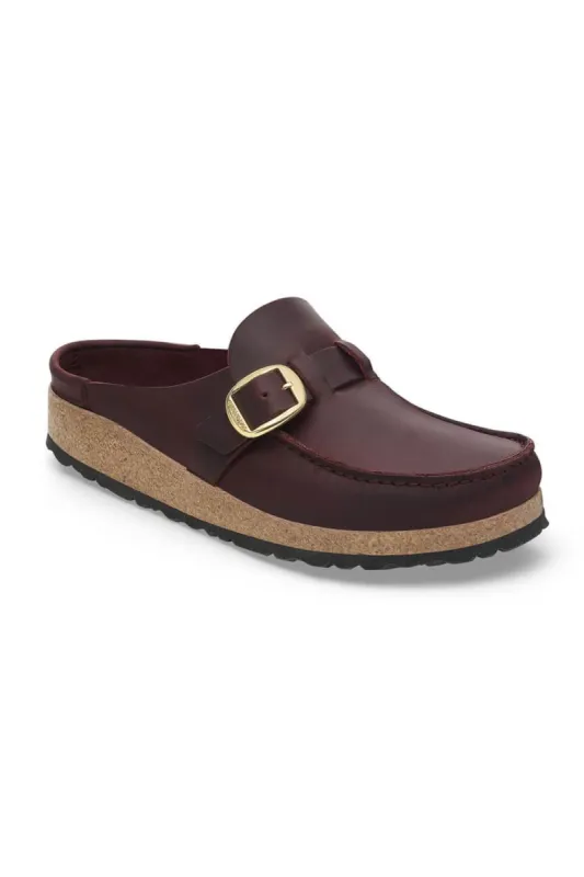 Birkenstock Buckley Oiled Leather Mules for Women in Zinfandel | 1027987 sold by Glik’s