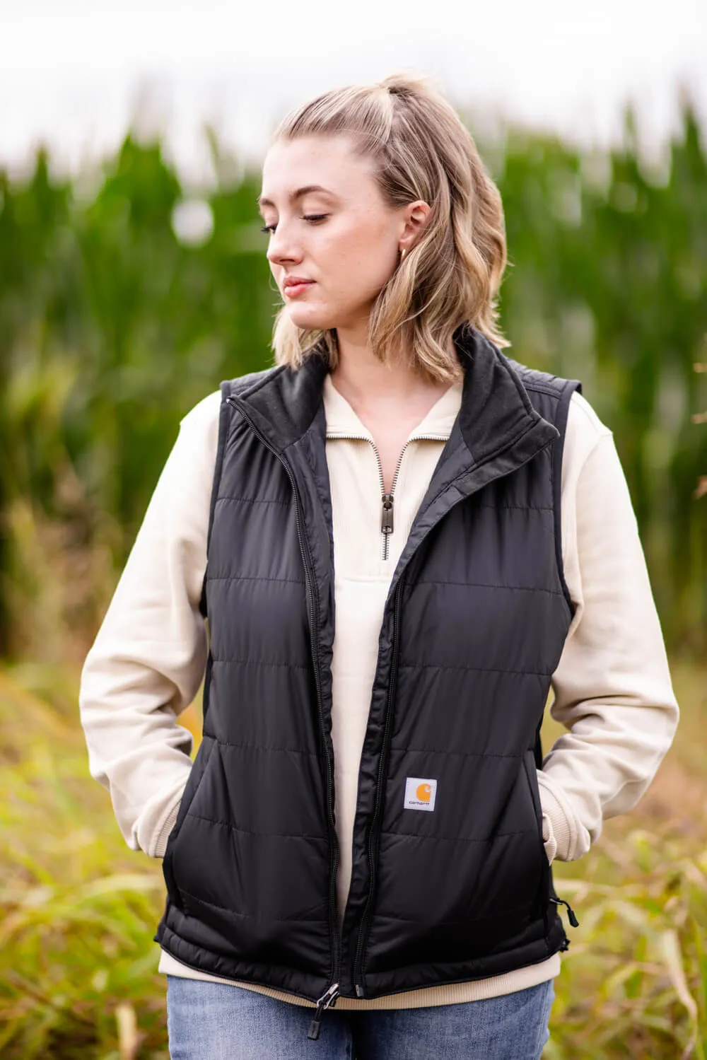 Carhartt Rain Defender Lightweight Insulated Vest for Women in Black | 105984-N04 sold by Glik’s