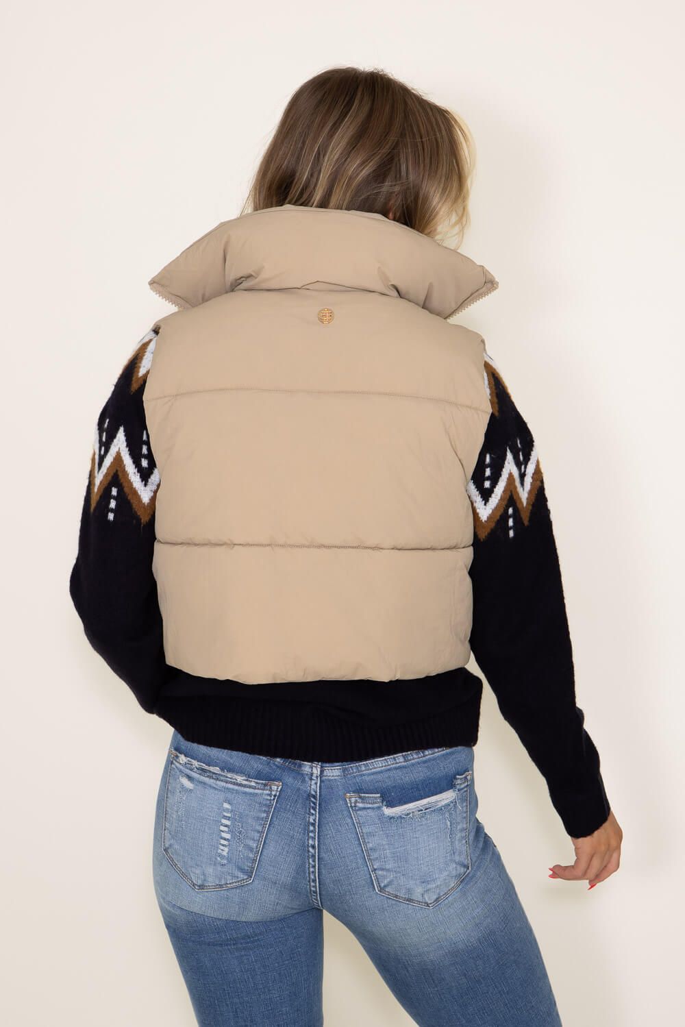 Simply Southern Cropped Puffer Vest for Women in Beige | PP-0223-PUFFY-VEST-BUFF sold by Glik’s product image thumbnail 3