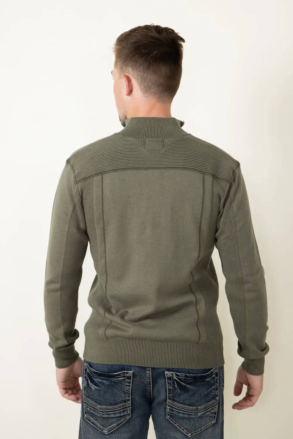 1897 Original 1/4 Zip Mock Neck Sweater for Men in Greenstone | 1973GL-F24-GREENSTONE sold by Glik’s product image thumbnail 4