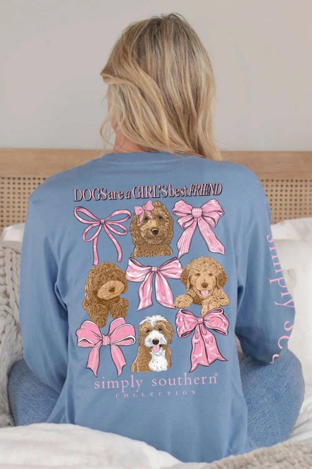 Simply Southern Long Sleeve Dogs Are Girl’s Best Friend for Women in Mirage | LS-DOGS-MIRAGE sold by Glik’s