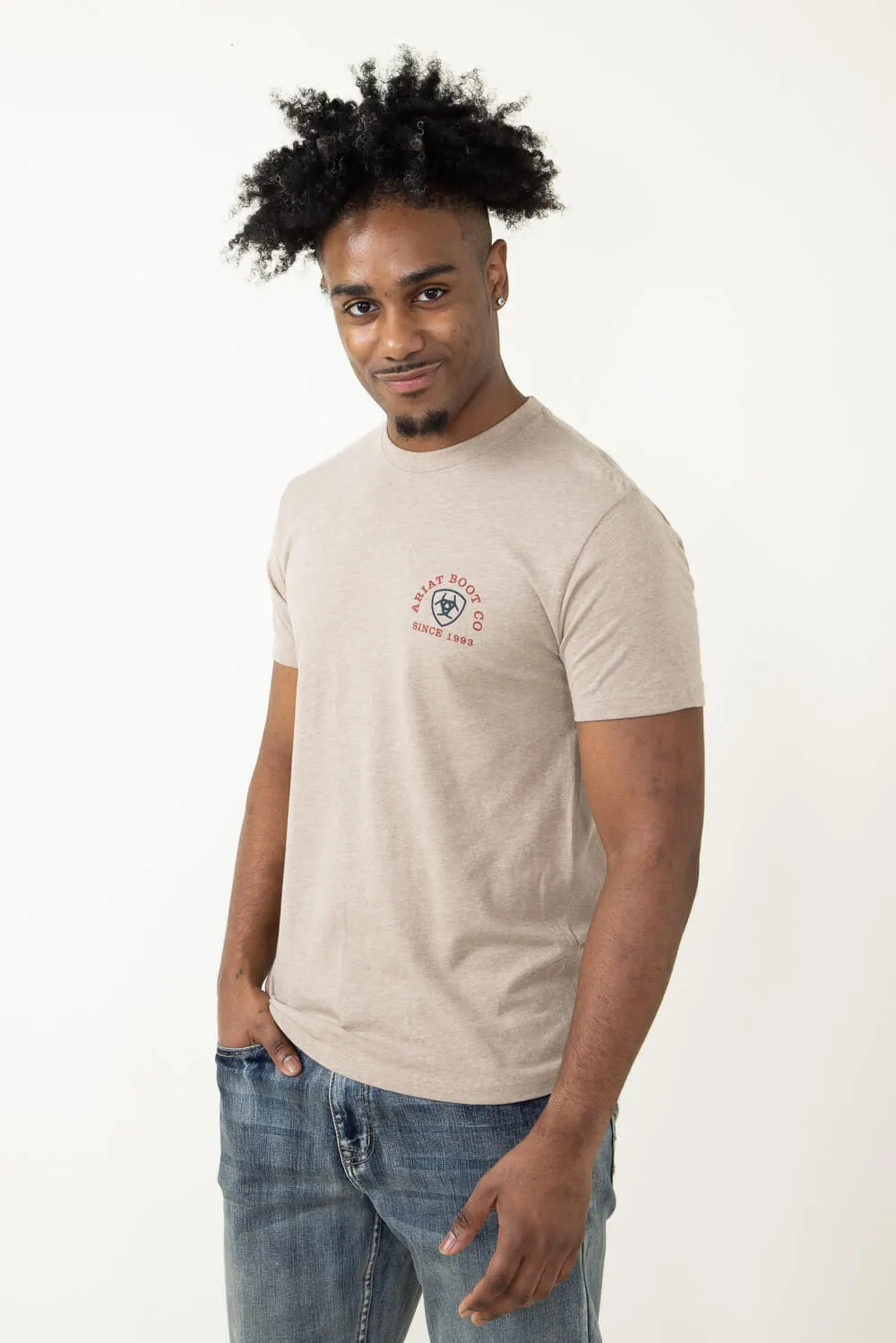 Ariat Flying Eagle T-Shirt for Men in Heather Oatmeal | 10051388-OATMEALHEATHER sold by Glik’s product image thumbnail 4