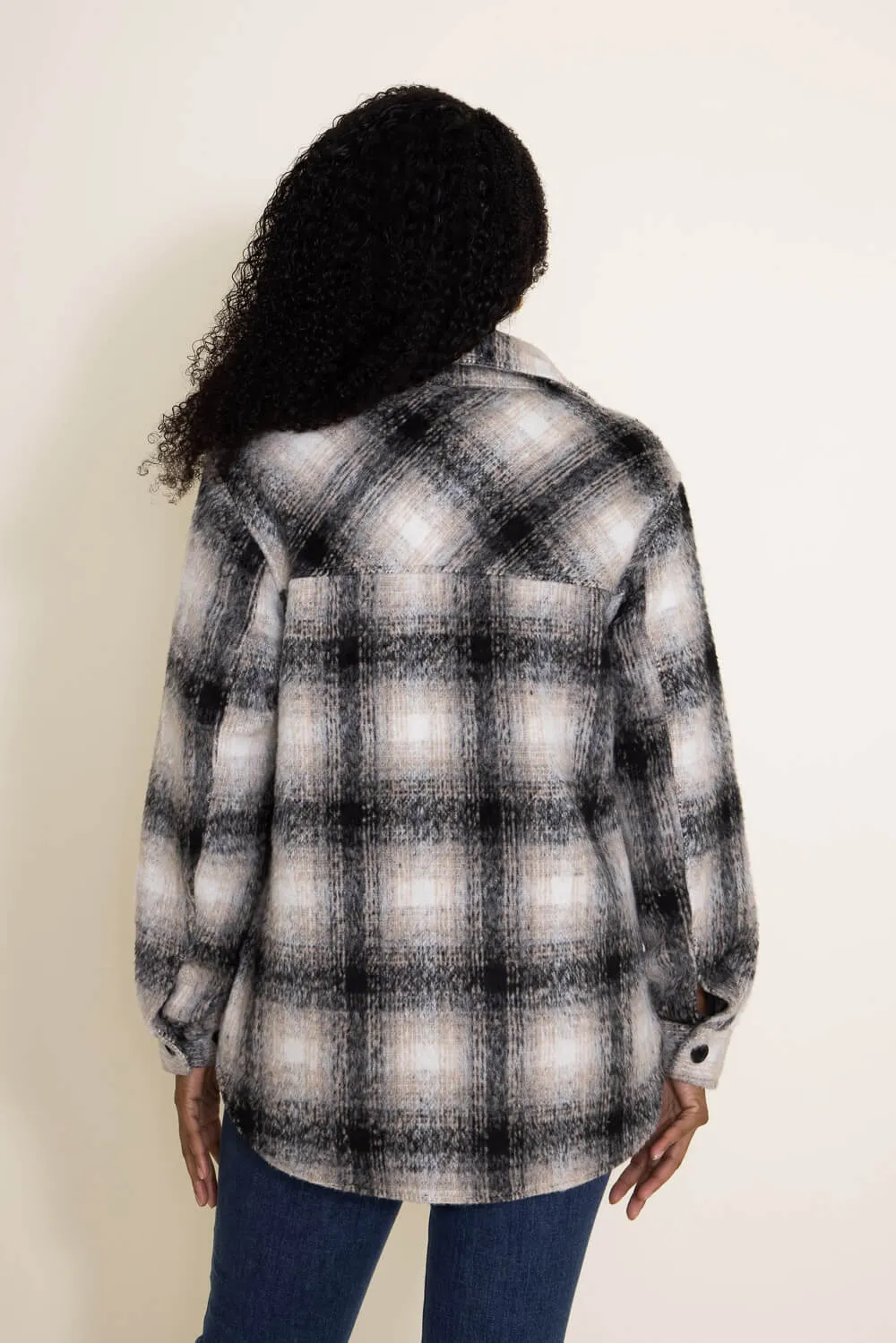 Thread & Supply Chandler Shacket for Women in Grey Plaid | J77LPTS-GRY sold by Glik’s product image thumbnail 3