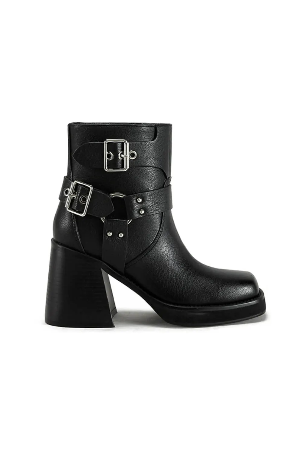 Azalea Wang Scooter Moto Heeled Booties for Women in Black | SCOOTER-BLACK sold by Glik’s