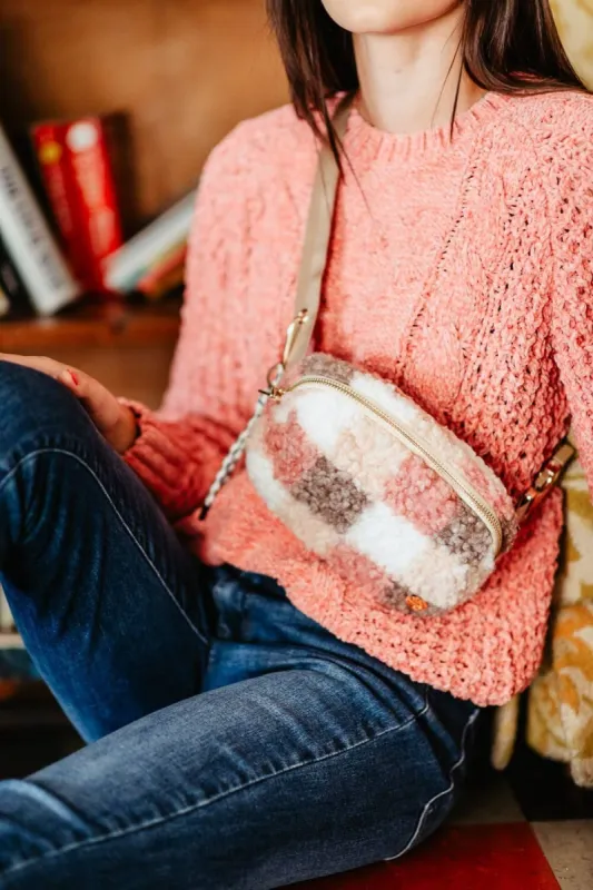 Simply Southern Sherpa Belt Bag for Women in Checker Multi | 0223-BELT-BAG-MLTPLD sold by Glik’s