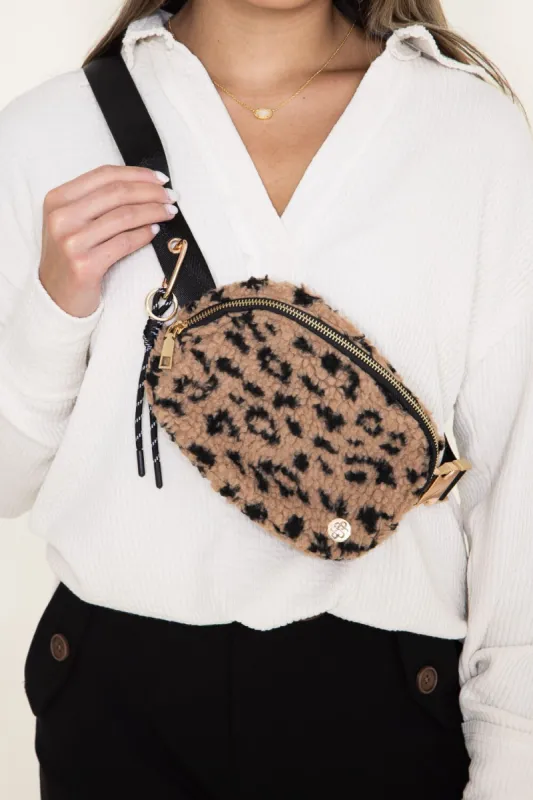 Simply Southern Sherpa Belt Bag for Women in Leopard Print Brown | 0223-BELT-BAG-LEO sold by Glik’s