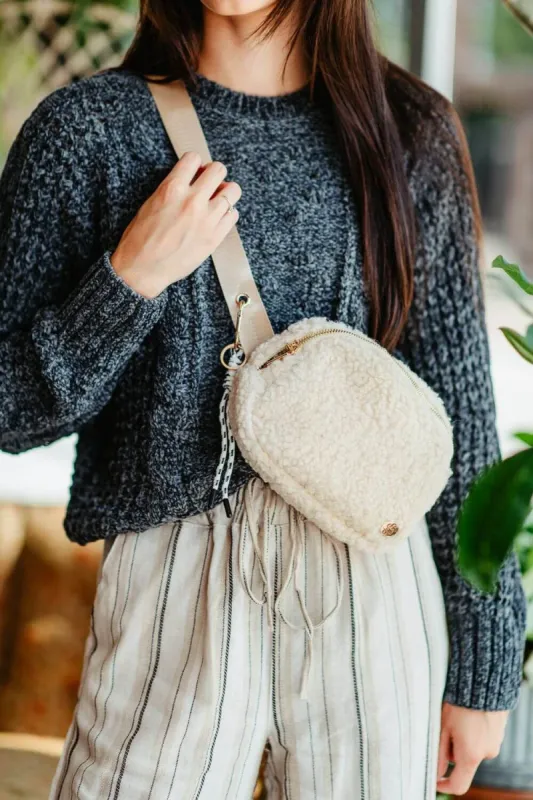 Simply Southern Sherpa Belt Bag for Women in Cream | 0223-BELT-BAG-CREAM sold by Glik’s
