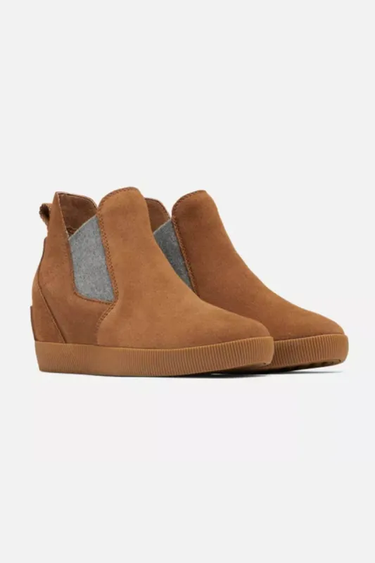 Sorel Out N About Slip-On Wedge Booties for Women in Velvet Tan | 2033021-243 sold by Glik’s